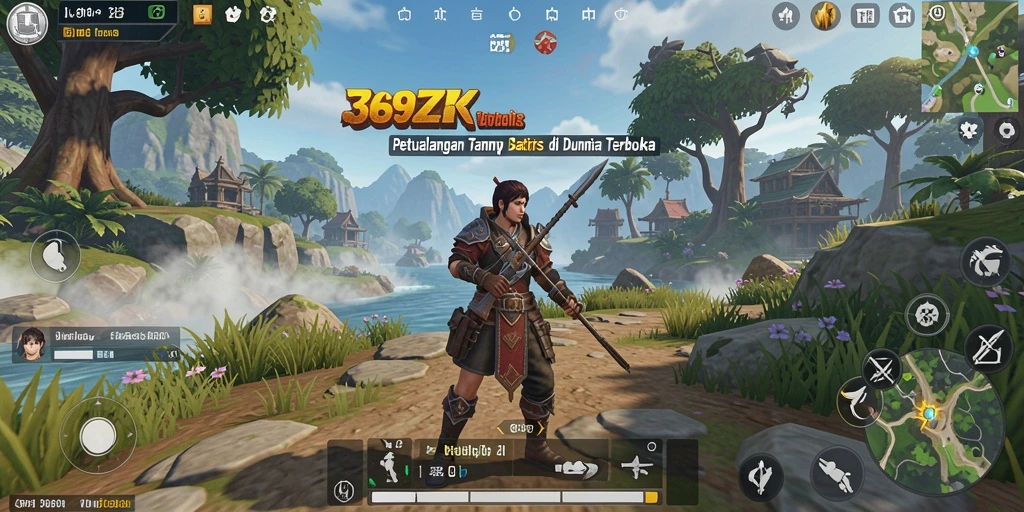 Tampilan gameplay 369ZK dengan eksplorasi dunia terbuka yang mendalam.