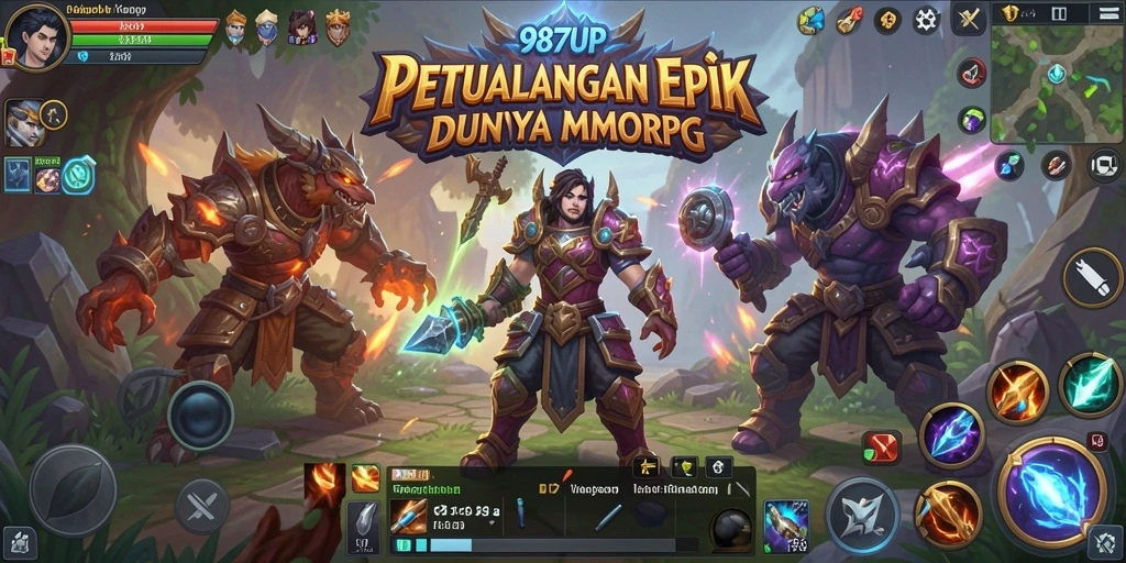 Tampilan gameplay MMORPG 987UP yang menakjubkan dan penuh aksi.