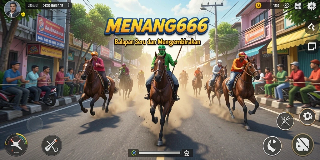 Tampilan gameplay MENANG666 yang mendebarkan dengan mobil balap di lintasan.