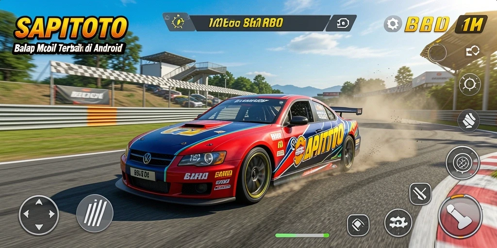 Tangkapan layar gameplay SAPITOTO dengan aksi balap yang seru.