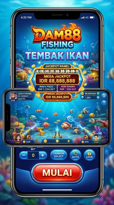 Tampilan utama aplikasi dam88 dengan akses cepat.